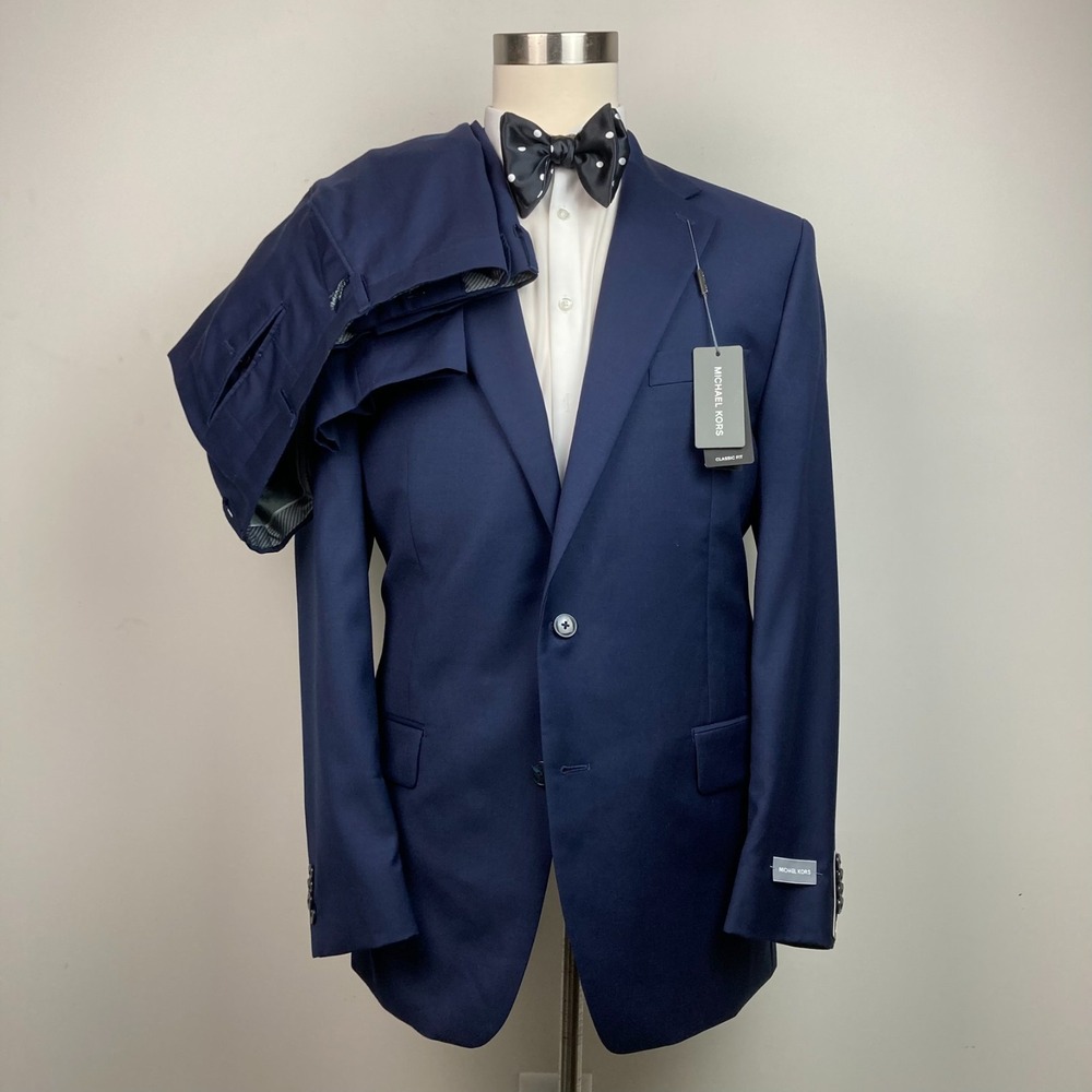 Michael Kors Men Classic-Fit 2-Piece Wool Jacket Pants Suit Size 44L Pants 38x30